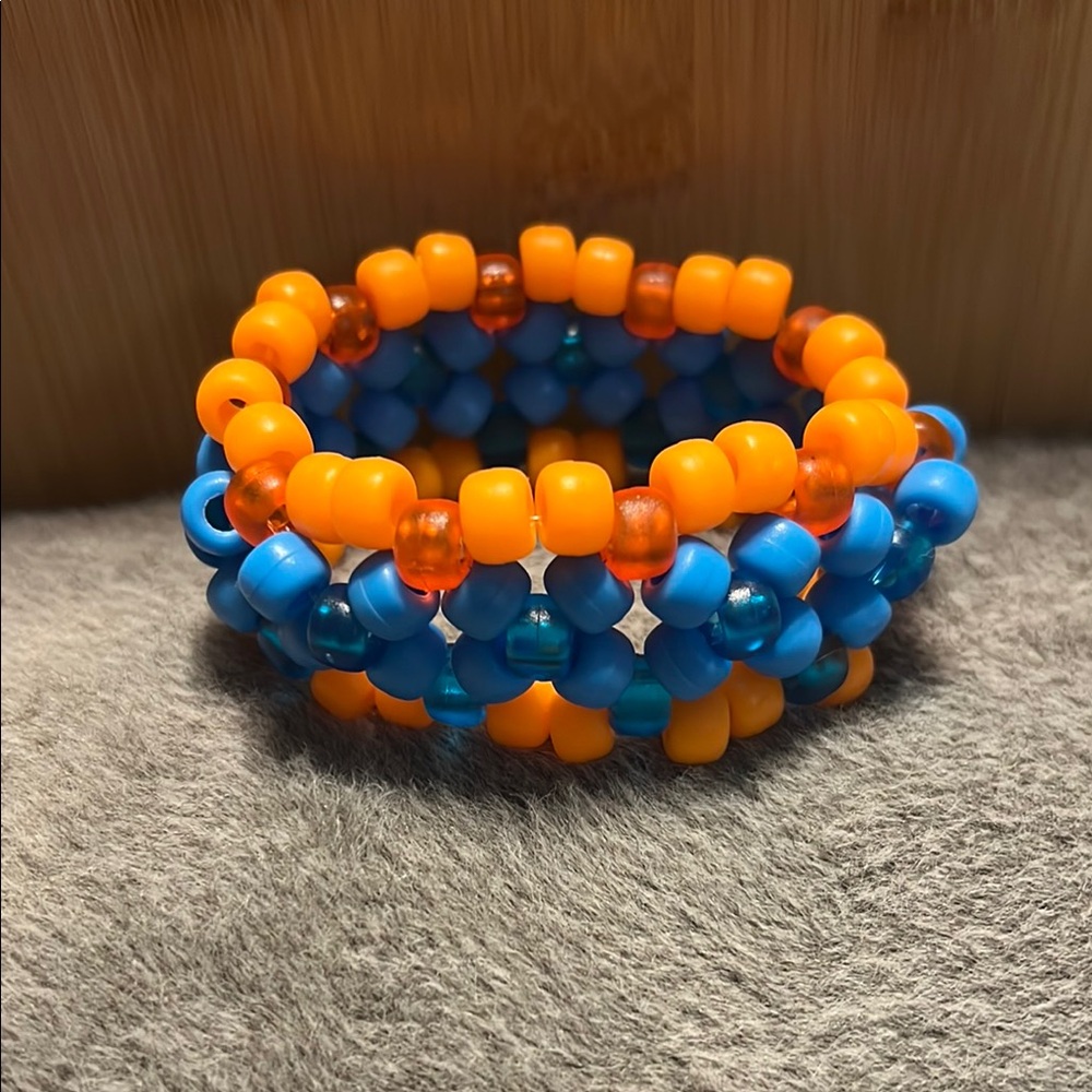 Orange and Blue X-Base Kandi Cuff